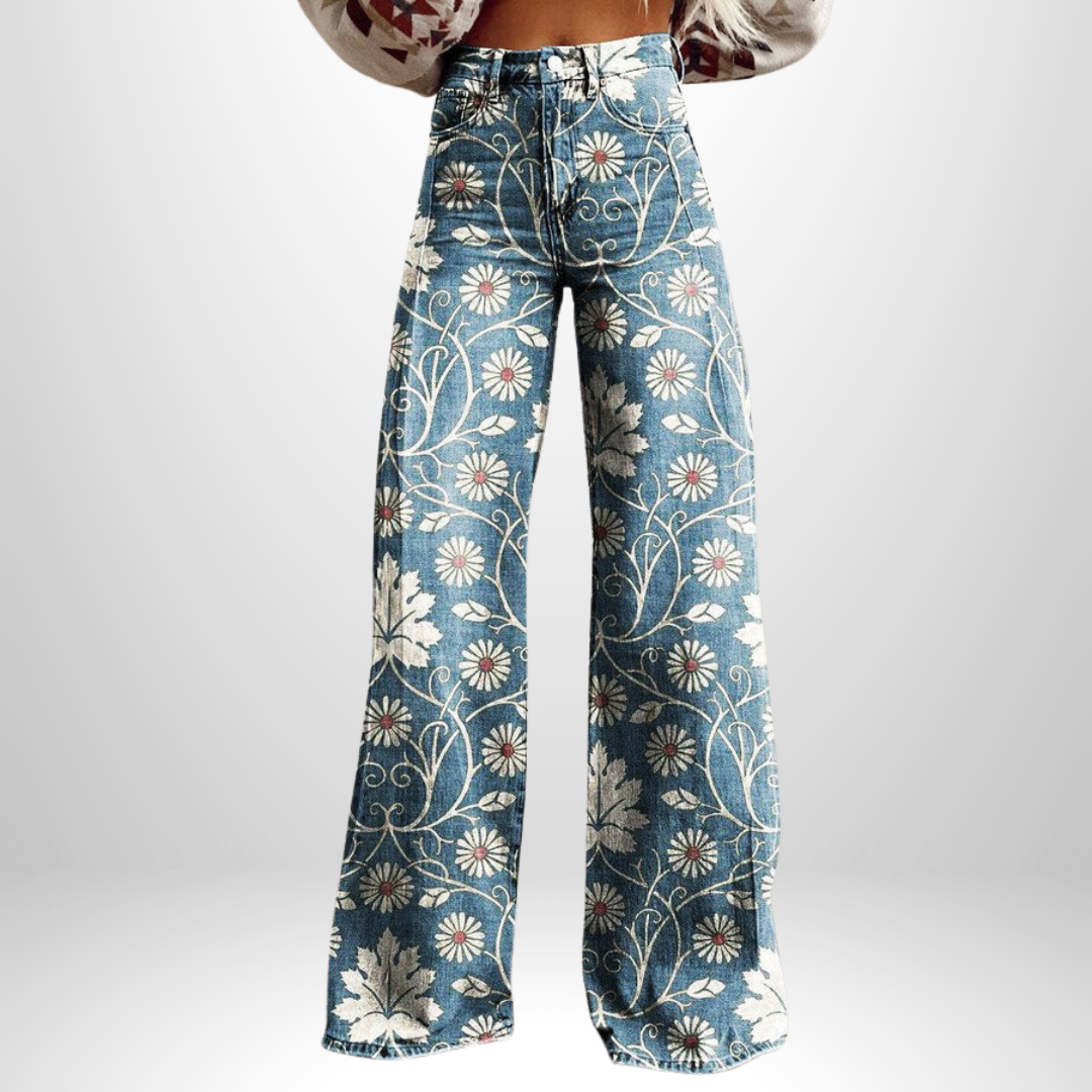 Viola — Pantalón boho estampado artístico