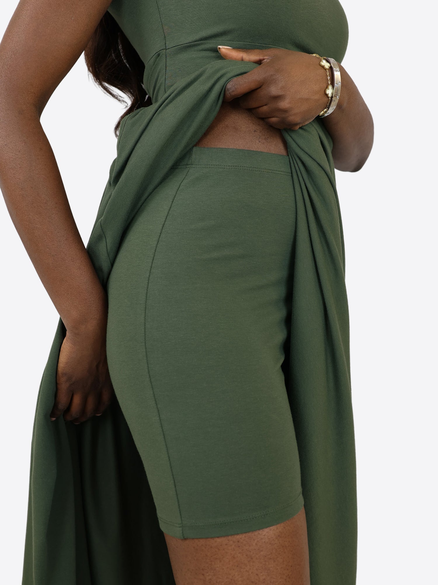 Vestido Midi Falda Pantalón Anny - Verde Oliva