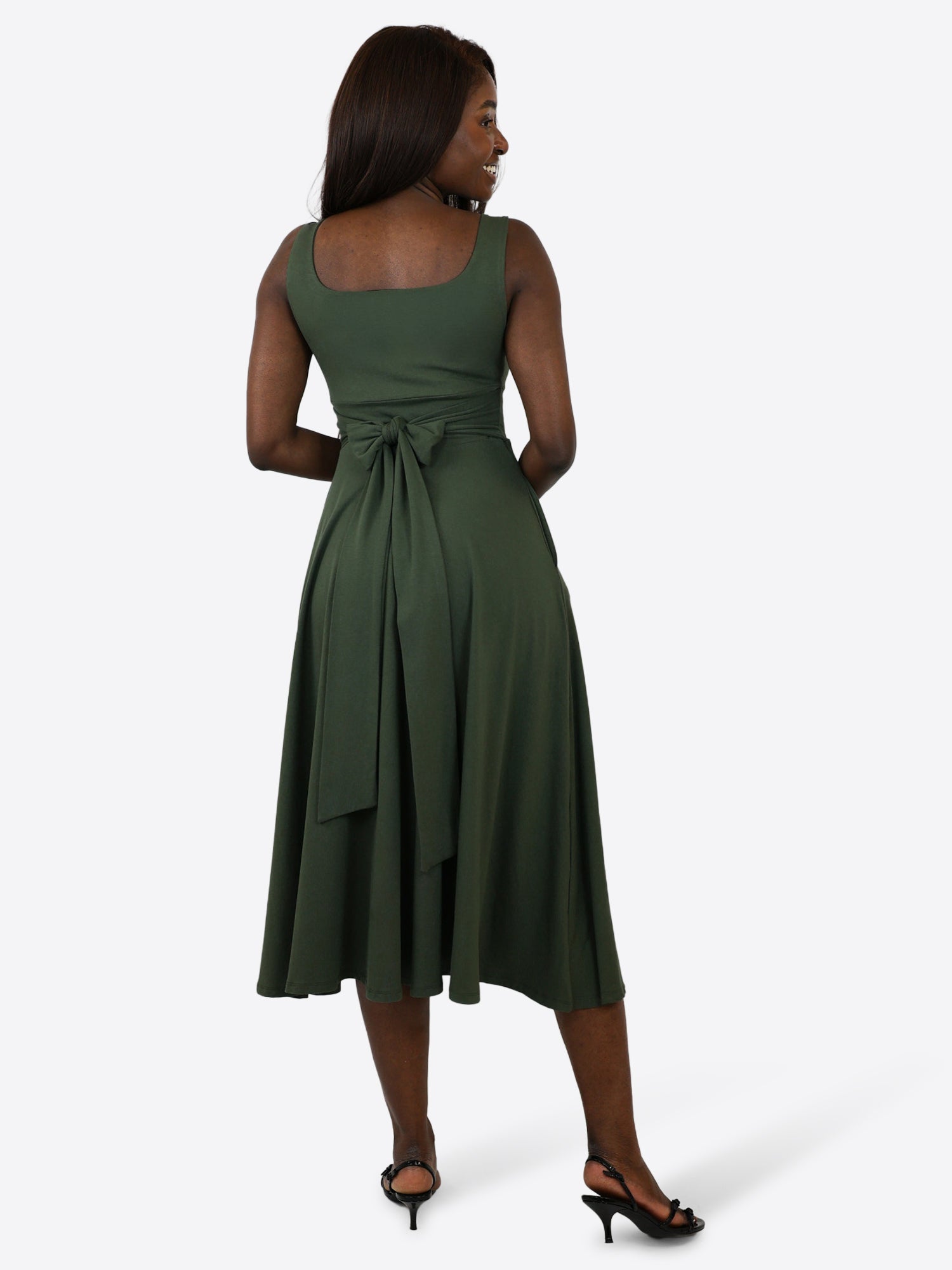 Vestido Midi Falda Pantalón Anny - Verde Oliva