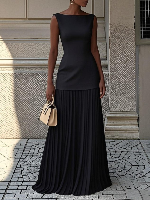 Valentina — Vestido Largo Plisado