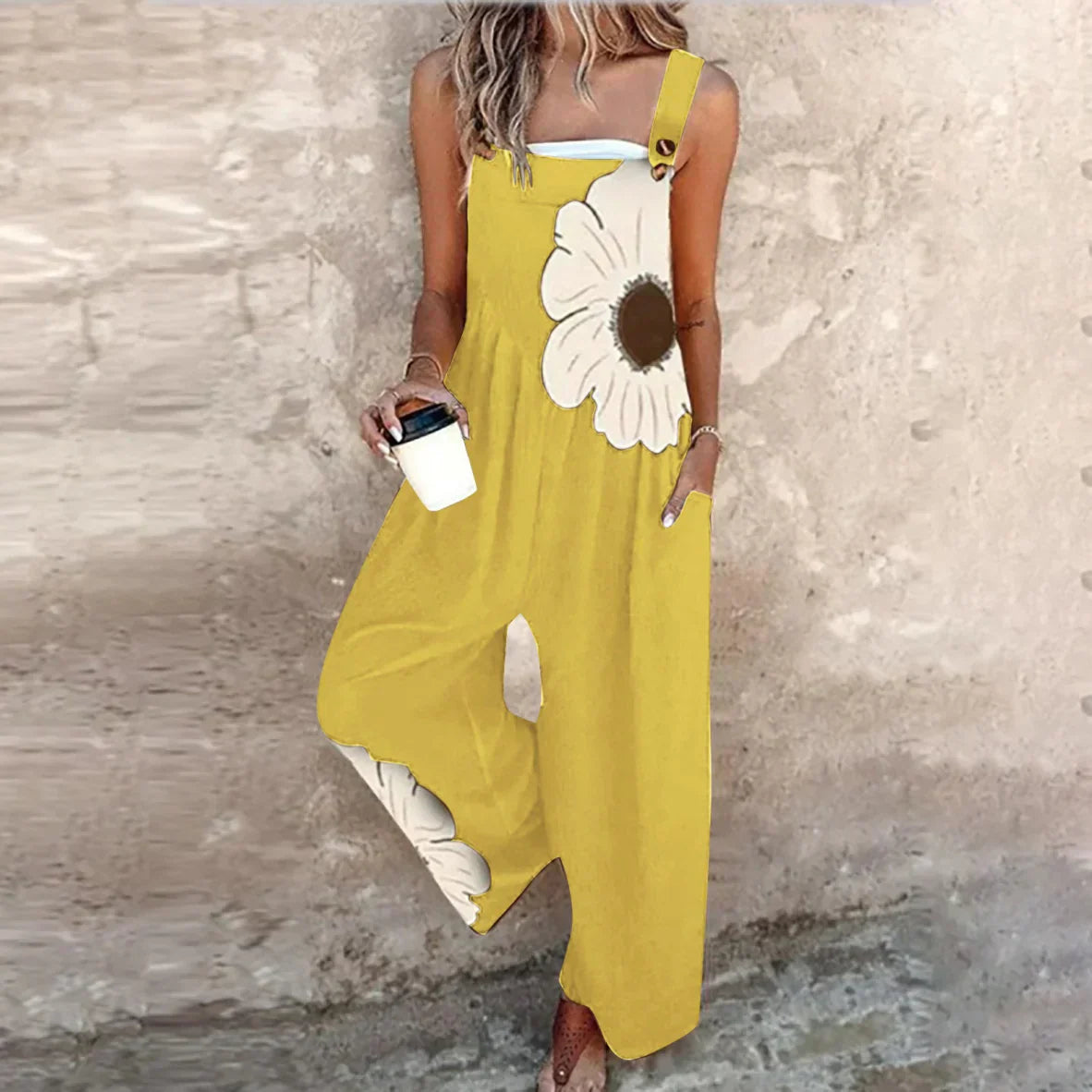 Salopette Estampada — Mono cómodo con estampado floral