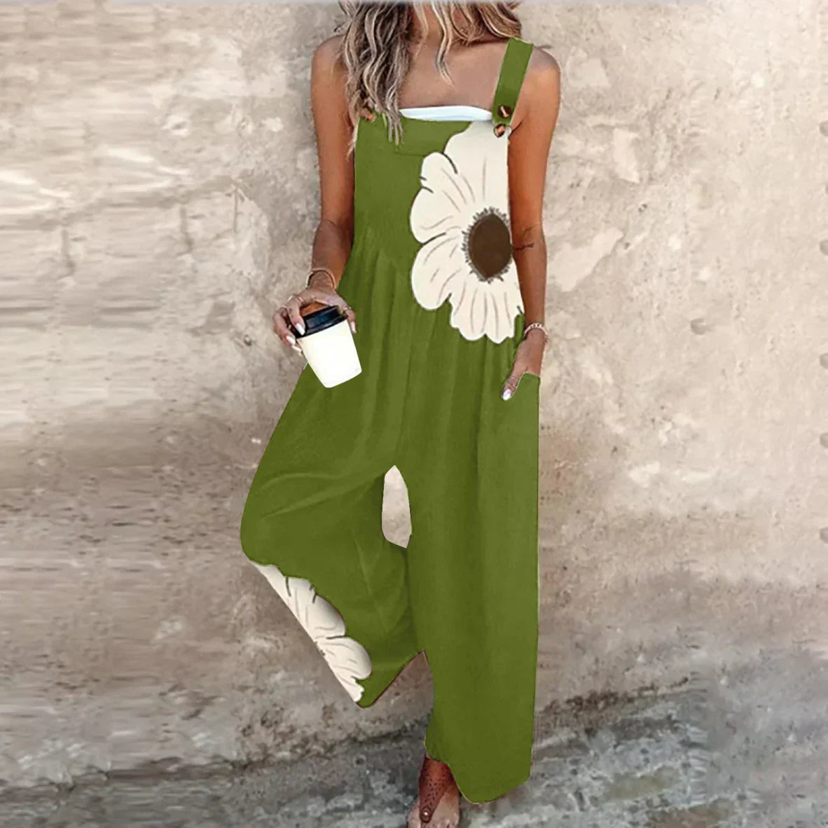 Salopette Estampada — Mono cómodo con estampado floral