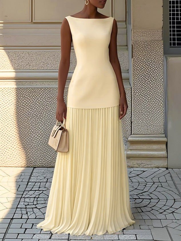Valentina — Vestido Largo Plisado