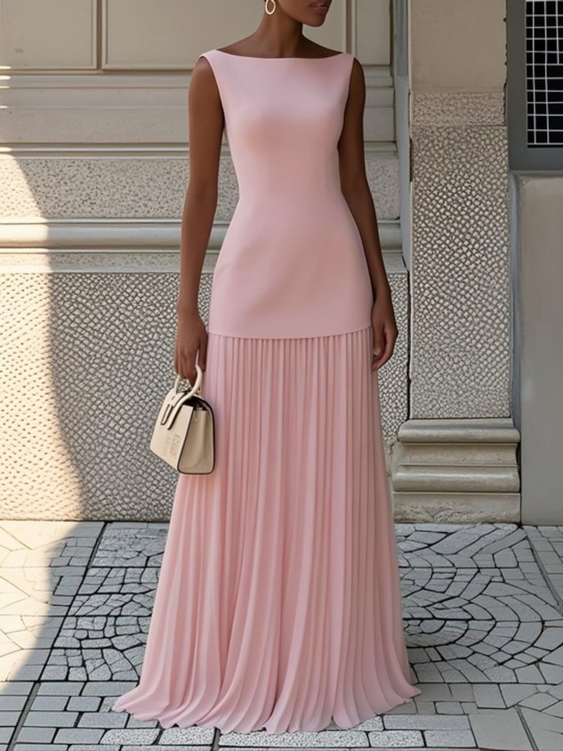 Valentina — Vestido Largo Plisado