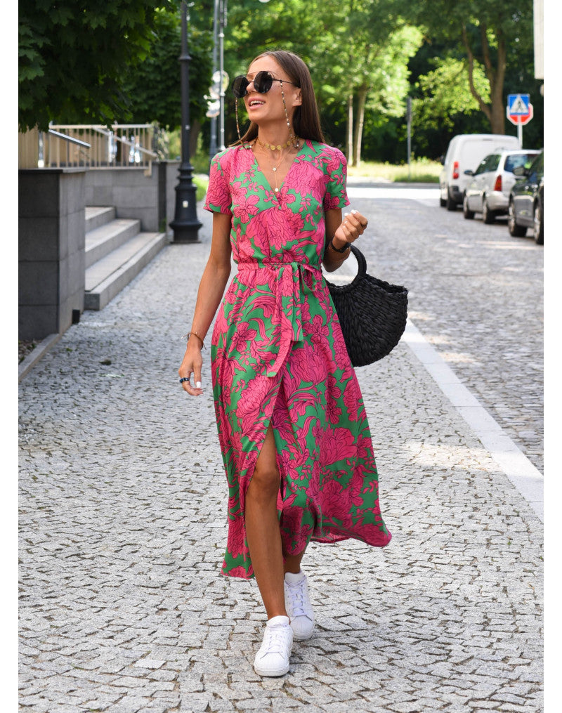 Allegra — Vestido Floral Elegante con Escote V