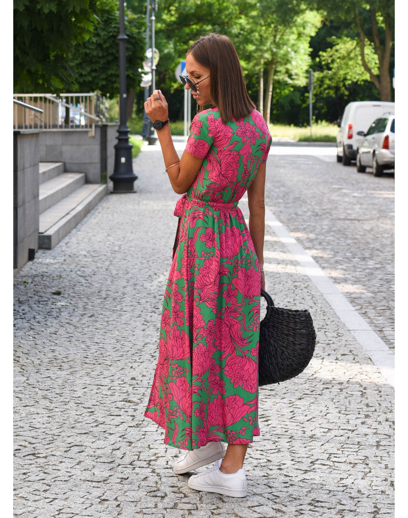 Allegra — Vestido Floral Elegante con Escote V