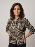 Gisella — Blusa refinada de lino estampado