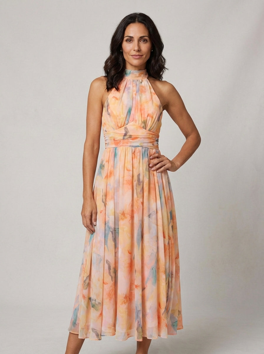 Ava™ | Vestido Maxi Floral con Escote Halter