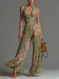 Charlotte™ | Mono fluido plisado de flores verdes