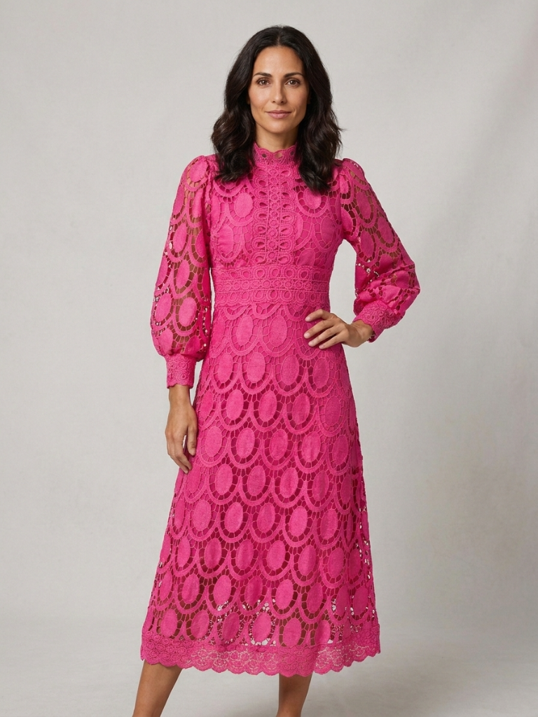 Eloah™ | Vestido Midi de Encaje Elegante