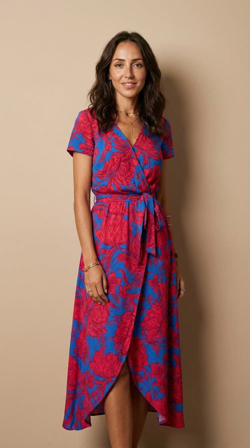 Allegra — Vestido Floral Elegante con Escote V