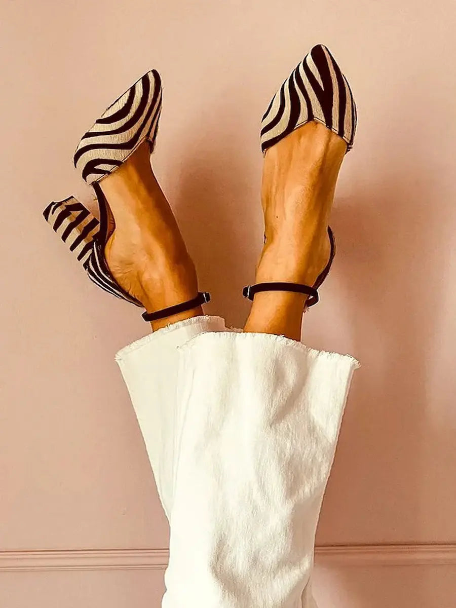Keren™ — Tacón de Aguja con Estampado Cebra