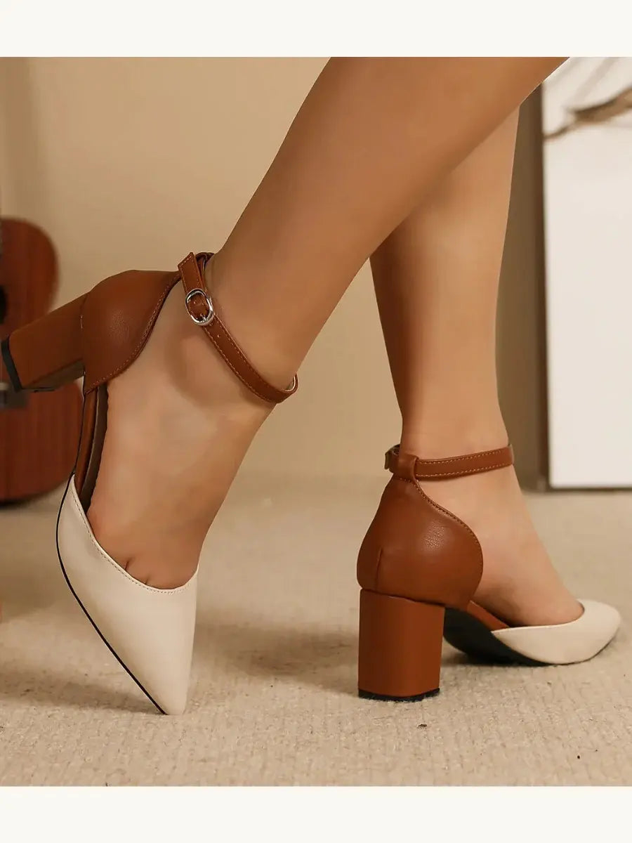 Marielle™ — Tacón Bicolor con Correa