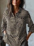 Gisella — Blusa refinada de lino estampado