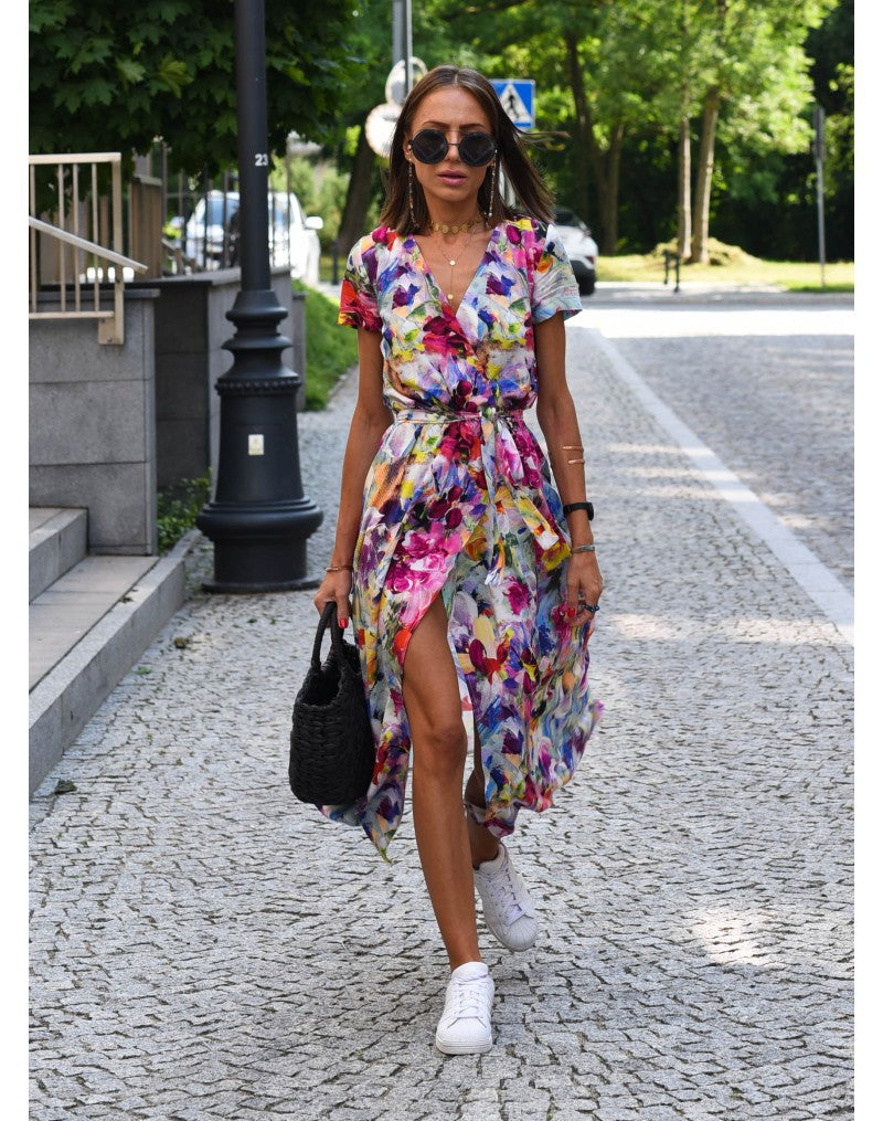 Allegra — Vestido Floral Elegante con Escote V