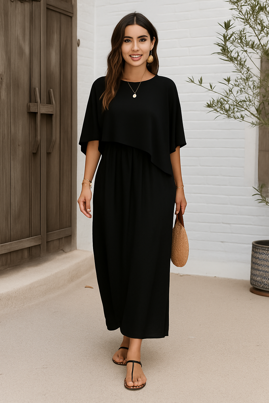Giada™ — Conjunto Midi Estampado con Top Murciélago